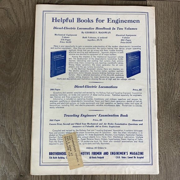Brotherhood of Locomotive Firemen and Enginemen's Magazine 1954 Lot Of 3 Jul-Dec - Picture 5 of 7